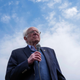 enator Bernie Sanders speaks during an ALU rally in Staten Island, New York, on April 24, 2022.